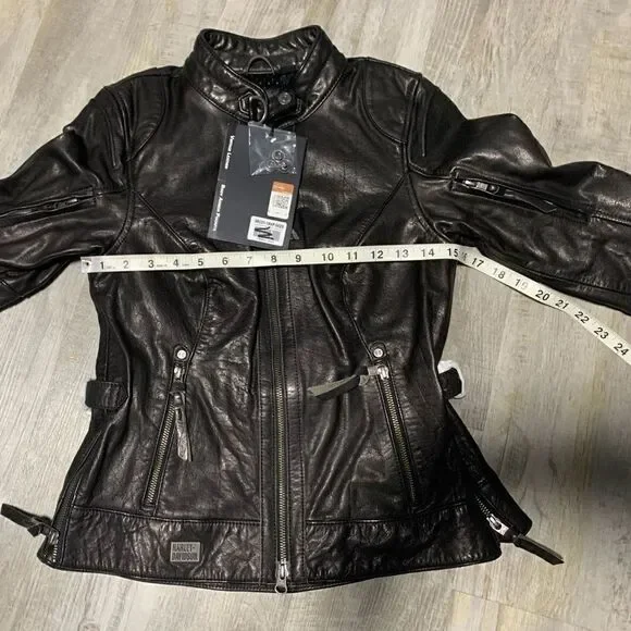 NWT Women's Line Stitcher Leather Jacket sz Xs-Petite - Picture 12 of 14